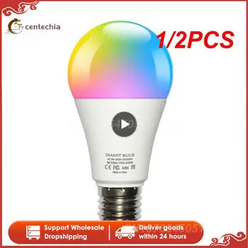 1 / 2ШТ умных ламп E27, светодиодная лампа, умная лампочка RGB 220V 110V, работает с приложением Tuya Smart Life, Smartthings Alexa Hub
