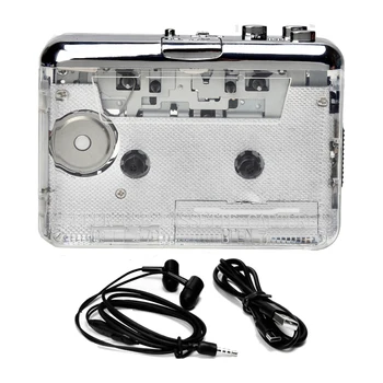 1 комплект USB-кассет для записи радиоплеера с кассетой в MP3/CD Type-C аудиомузыкальный проигрыватель Walkman Прозрачный