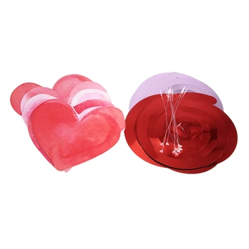 1 комплект бумажных подвесок на День Святого Валентина в виде спирали с розовым сердечком для свадебного зала
