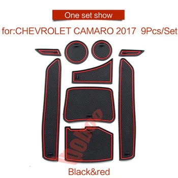 1 комплект нескользящих ковриков из мягкой резины для внутренней дверной панели, Подстаканник для Chevrolet Camaro 2017 +