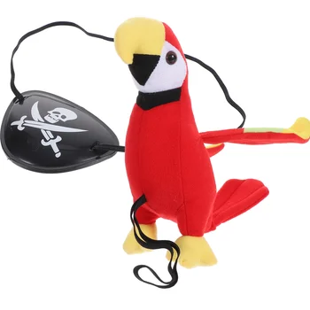 1 комплект, чучело попугая, аксессуар для костюма пирата на Хэллоуин, игрушка-птица, Костюм в пиратской тематике