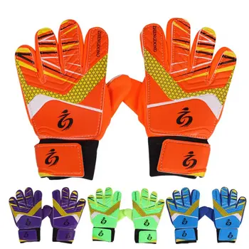 1 пара двусторонних латексных детских вратарских перчаток с амортизацией, Противоскользящие вратарские перчатки, Устойчивые к износу, для игры в футбол