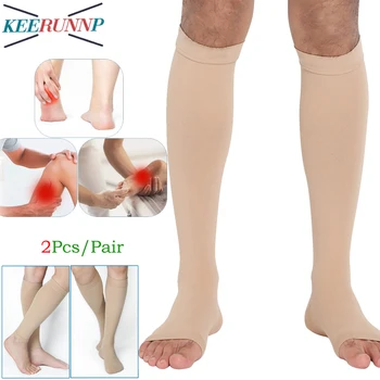 1 пара компрессионных носков для голени, наколенников, компрессионных носков Унисекс, широких компрессионных носков для голени при варикозном расширении вен