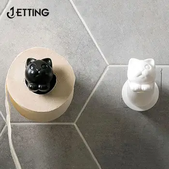 1 шт. Настенный держатель для туалетной бумаги с мультяшным котом, телескопический держатель для салфеток, диспенсер для рулонов кухонных салфеток, рулон банных бумажных полотенец