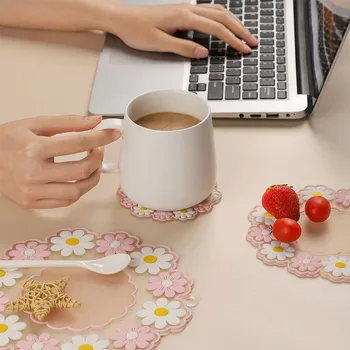 1 шт. Семейная офисная противоскользящая чашка для чая, кружка для молока, подставка для кофейных чашек, теплоизоляционный коврик для стола в японском стиле Daisy Blossom