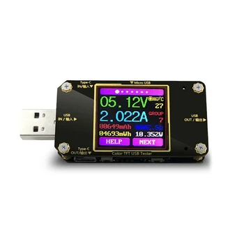 1 шт. Цифровой вольтметр A3 Color Type-C, измеритель постоянного напряжения, тока, амперметр, детектор, USB-тестер
