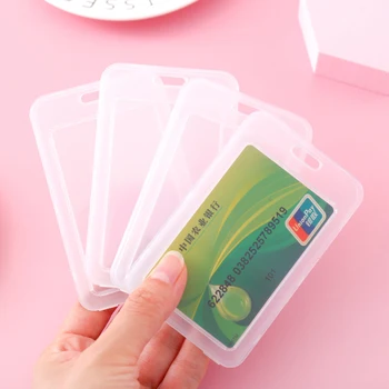 1 шт. вертикальный прозрачный держатель для карт, удобная жесткая пластиковая идентификационная бирка, держатель бейджа, чехол для рабочей карточки для пропуска.