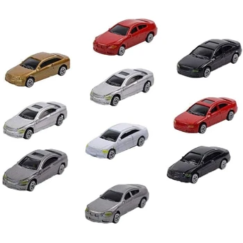 10 упаковок 1/87 Мини-модель автомобиля, раскрашенные модели автомобилей, декорации к зданию, макет поезда, набор моделей