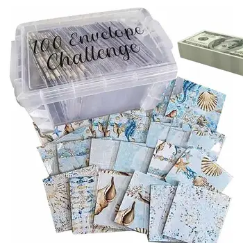 100 Конверт Money Saving Challenge Коробка Для Хранения Money Challenge Многоразовый Органайзер Для Составления Бюджета И Кассового Аппарата