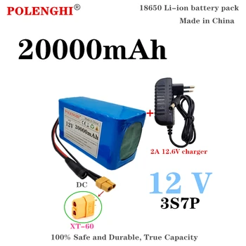 100% Литиевая батарея 12 В истинной емкости 20000 мАч высокой емкости 20Ah 3S7P 12,6 В 18650 Литиевая аккумуляторная батарея с BMS