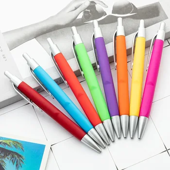 100 Шт Бизнес Подарочная ручка с красочным клеевым спреем Шариковая ручка для рекламы прессы Ручка для продвижения гостиничных конференций Ручка