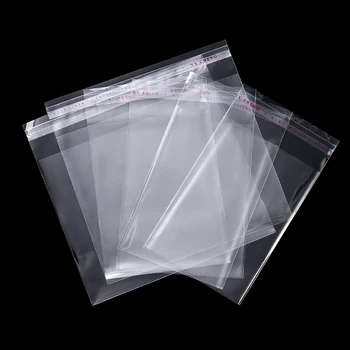 100шт Пластиковых упаковочных пакетов разных размеров, Самоклеящийся пластиковый пакет, сумка на молнии, Сумка для хранения ювелирных изделий, Сумка для хранения продуктов, Сумка для кухонной упаковки