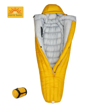 10D / 7D Сверхлегкий пуховый спальный мешок 800FP Goose Dwon для кемпинга и пешего туризма, спальные мешки для взрослых туристов с рюкзаком