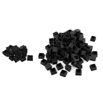120 шт Пластиковых квадратных трубчатых вставок, заглушающих торцевые заглушки черного цвета 20 мм X 20 мм и 25 мм X 25 мм