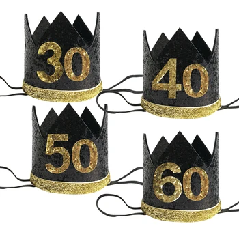 1ШТ 16 18 21 30 40 50 60 Корона на день рождения, украшение для вечеринки по случаю Дня рождения для взрослых, женская шляпа на 21-30 день рождения, реквизит для фотографий