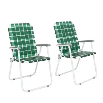 2 комплекта складного стула-паутины, пляжного кресла, мебели для лужайки и патио с перепончатыми ремнями