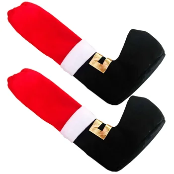 2 шт. Рождественские чехлы для ножек стола Санта-Клауса, рождественские чехлы для ножек стула, колпачки для ножек стула для дома