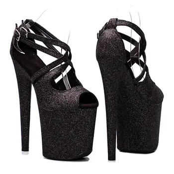20 см / 8 дюймов, новые цветные женские босоножки на высоком каблуке из искусственной кожи, сексуальная модельная обувь для показа и обувь для танцев на шесте 107