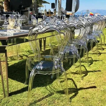 20 шт.) Новые дизайнерские складные Прозрачные пластиковые стулья Vogue Party Wedding Outdoor Bella Princess Chair 260
