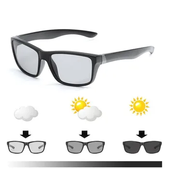 2018 новые мужские фотохромные солнцезащитные очки для вождения, мужские поляризованные солнцезащитные очки-хамелеоны для отдыха, квадратные солнцезащитные очки