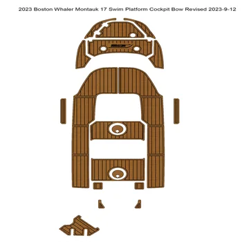 2023 Boston Whaler Montauk 17 Коврик для кокпита на платформе для плавания, коврик для пола из тикового дерева EVA для лодки
