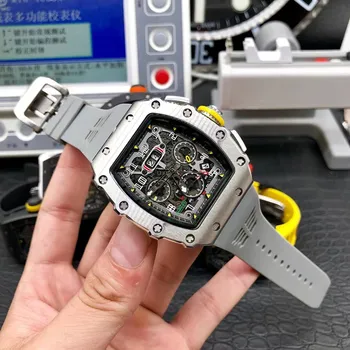 2023 Высококачественные мужские часы AAA с автоматическим механическим механизмом роскошного бренда Richard blue mirror watch выдалбливают усовершенствованный дизайн