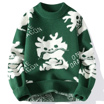 2023 Новый зимний модный дизайн, Свитер с высоким воротом, Мужской Толстый теплый кашемировый пуловер, свитера, Мужской Рождественский джемпер высшего качества