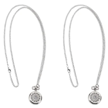 2X Мужские женские карманные часы, кварцевые подвески из серебряного сплава, ожерелье Pocket Deco
