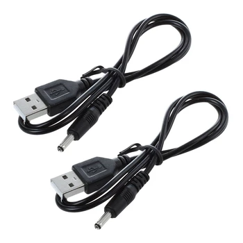 2шт 3,5 мм x 1,3 мм черный USB-кабель, шнур зарядного устройства, блок питания