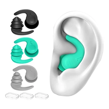 3 Пары отличных водонепроницаемых ультра удобных затычек для ушей, затычек для ушей для плавания, многоразовых силиконовых затычек для ушей для водных видов спорта