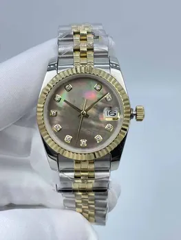 31 мм Водонепроницаемые функциональные часы для женщин - безель с зубчатыми вставками и алмазной шкалой