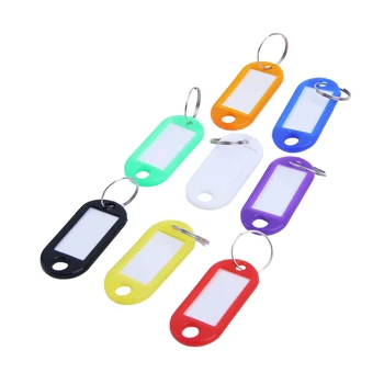 32-кратные разноцветные пластиковые идентификационные бирки для ключей, идентификационные этикетки для багажа с разъемным кольцом для ключей