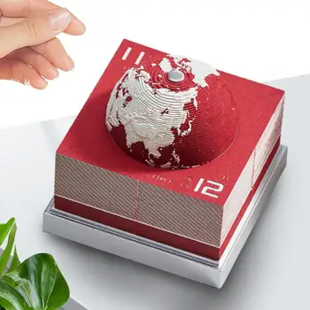 3D Земной Календарь 3D Художественный Календарь Блокнот 2024 Отрывной календарь Скульптура Бумажная модель Земли Настольная Скульптура Подарок