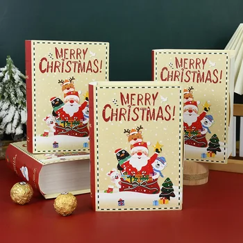 3шт Коробка конфет в форме Рождественской книги Санта Клаус Эльф Подарочные коробки для упаковки печенья Рождественские Украшения для новогодней вечеринки Navidad Gift 2024
