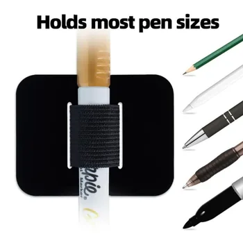 4шт самоклеящихся зажимов для ручек, Новый многоцветный кожаный держатель для ручек, Удобный портативный карандаш, эластичная петля для канцелярских принадлежностей