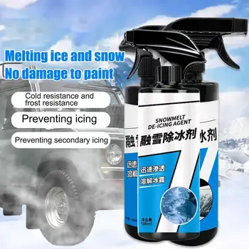 500 мл эффективного антиобледенителя для лобового стекла автомобиля, жидкость для мгновенного удаления льда с лобового стекла для автомобилей, антифриз, размораживающий снег