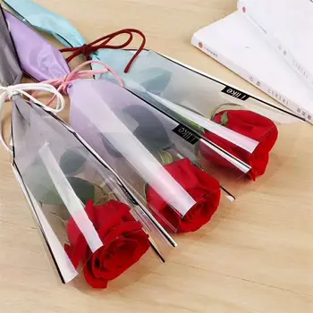 50шт Упаковочный пакет с одиночными цветами Розовый Одиночный пакет с утолщенным градиентом На День Святого Валентина Одиночный пакет с Гвоздикой