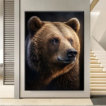 5D Круглая алмазная вышивка картина животное медведь портрет искусство алмазная живопись полная квадратная мозаика вышивка крестом подарок ручной работы