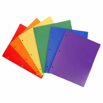 6 Упаковок папок-переплетов, прочный пластиковый портфель, 3 дырокола, пластиковые папки, многоцветный слот для визитных карточек