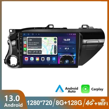 6G + 128G Автомобильное Радио Для Toyota Hilux 2016 2017 2018 2019 2020 2021 Android 13 GPS Навигация Мультимедийный плеер Видео 2din БЕЗ DVD