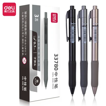 6шт Deli 33780 0,7 мм Нейтральная ручка с черными чернилами Гелевые ручки Школьные принадлежности для студентов Канцелярские принадлежности