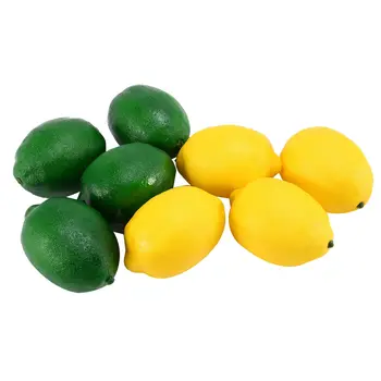 8 Упаковок искусственных лимонов, лаймов, фруктов для наполнения ваз, украшения для вечеринки на домашней кухне, желтого и зеленого цветов