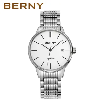 BERNY Автоматические часы для мужчин Механические наручные часы люксовый бренд Мужские часы Сапфир Нержавеющая сталь 38 мм 5ATM Мужские часы