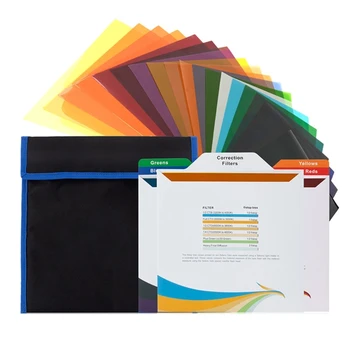 CPDD 20шт разных цветов Прозрачные гелевые фильтры для освещения Корректирующий цвет Гелевый фильтр для освещения Цветные прозрачные листы