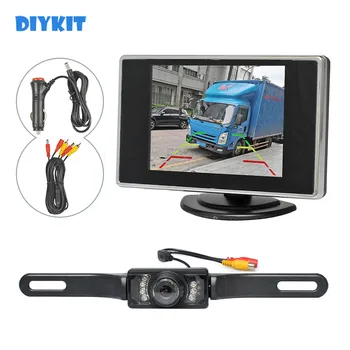 DIYKIT 3,5-дюймовый TFT LCD Автомобильный монитор, комплект заднего вида, Автомобильная ИК-камера заднего вида, система помощи при парковке