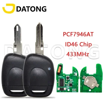 Datong World 10 шт./ЛОТ Автомобильный Ключ Для Renault Master Kangoo Clio Twingo 1 Кнопка ID46 433 МГц Auto Smart Remote Control Пустой