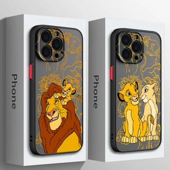 Disney Simba Король Лев Для Apple iPhone 15 14 13 12 11 Mini XS XR X Pro MAX 8 7 6 Plus SE 2020 Матовый Полупрозрачный Чехол Для Телефона