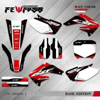 FEWFUSS Полная Графика Наклейки Наклейки Для Honda CRF450R CRF450 2002 2003 2004 CRF 450 Мотоцикл Фон Пользовательский Номер Имя