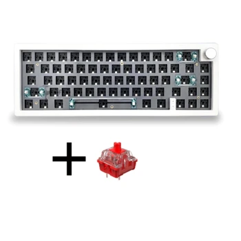 GMK67 Индивидуальная механическая клавиатура + красный переключатель DIY Kit с возможностью горячей замены RGB подсветки, 3 режима механической клавиатуры
