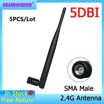 GWS 5шт Внешняя Wifi Антенна 2,4 ГГц для Беспроводного Маршрутизатора 2.4 g Antena Bluetooth Wifi устройства Маршрутизатор складной черный SMA Штекер